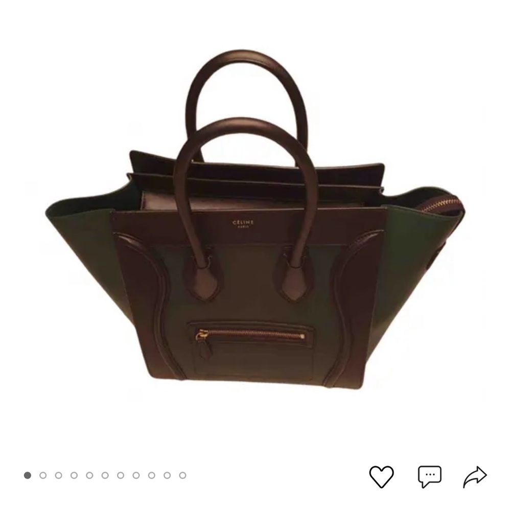 Celine tri-color micro luggage handbag